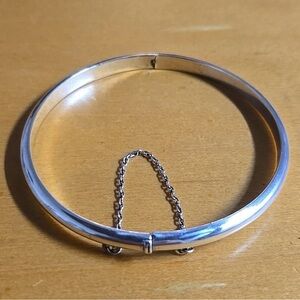 Sterling Silver Hinged Bangel Bracelet 5mm Wide